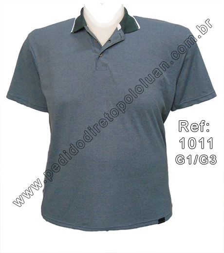 Camisa polo Luan masculina Extra meia-malha Mescla (PA) sem bolso G1/G2/G3 (cor sortida)