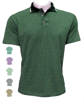 Camisa polo Luan masculina meia-malha Mescla (PA) sem bolso P/GG (cor sortida)