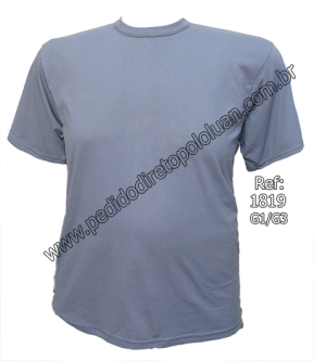 Camiseta Luan gola careca masculina Extra meia-malha lisa (PA)  G1/G2/G3 (cor: sortida)