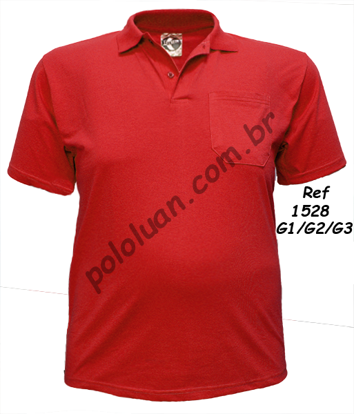 Camisa polo Luan masculina meia- malha Extra Lisa (PA) 50% Alg. 50% Pol. com bolso G1/G2/G3 (cor: sortida)