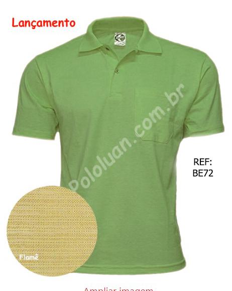 Polo masculina manga curta FLAMÊ P/GG com bolso (cor sortida)