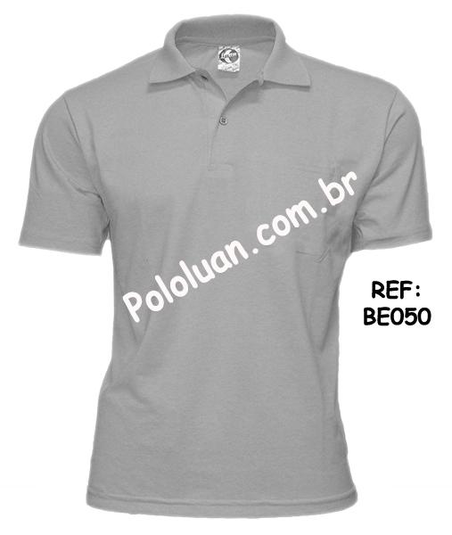 Polo masculina manga curta m/malha (PA) P/GG sem/bolso (MESCLA)