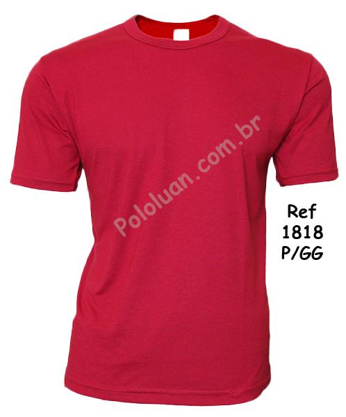 Camiseta Luan gola careca masculina meia malha lisa (PA) P/GG (cor sortida)